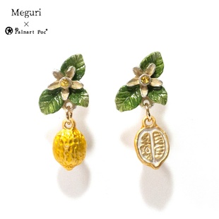 Palnart poc柠檬黄色清新气质小众设计感高级2021新款潮春季耳环