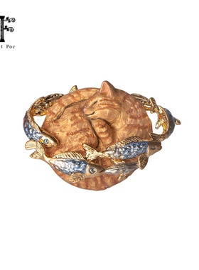 巡meguri精品Palnart poc子品牌4F土星猫咪的美梦胸针大橘美短