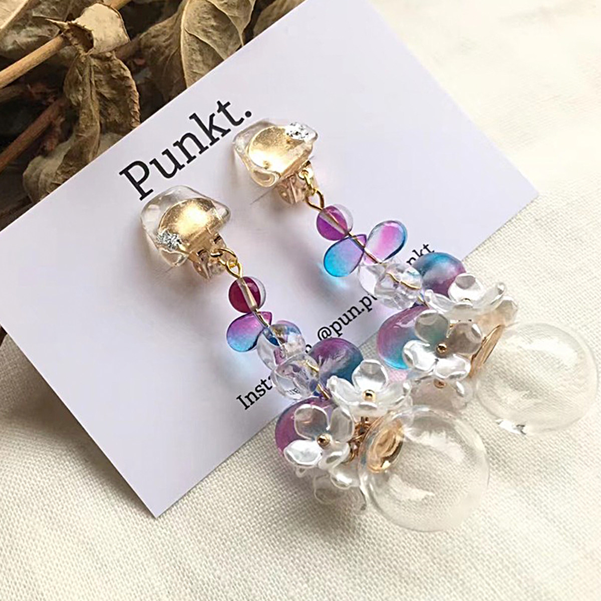 PUNKT.手作海洋玻璃耳环