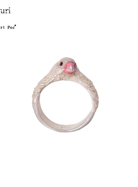 Palnartpoc锡合金禾雀文鸟戒指