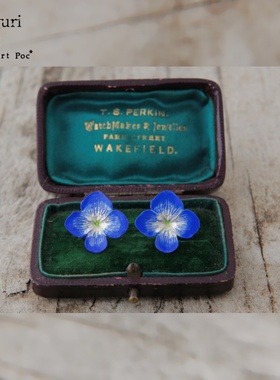 palnart poc蓝色花朵简单简约夏天清新百搭圆脸气质甜美夏季耳环