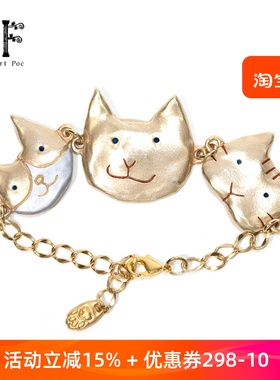 Palnartpocx4F猫脸猫咪手链