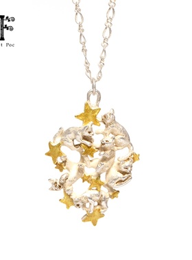 Palnartpocx4F星星猫咪项链