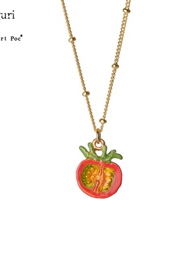 Palnartpoc合金圣女果项链吊坠