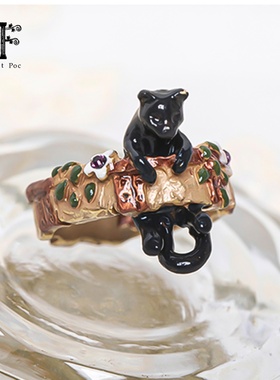 Palnartpocx4F钻桶猫咪戒指