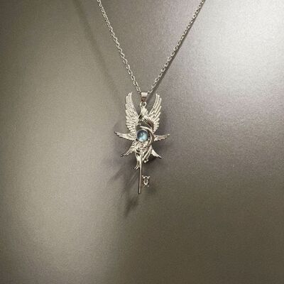 Vintage神鸟之翼Grey Moonlight Wand项链女小众十字架锁骨链配饰