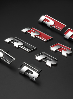 大众高尔夫CC尚酷迈腾速腾POLO改装R车标rline侧标车贴尾标中网标