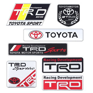 适用于凯美瑞汉兰达卡罗拉雷凌锐志改装侧标TRD车标贴金属立体贴