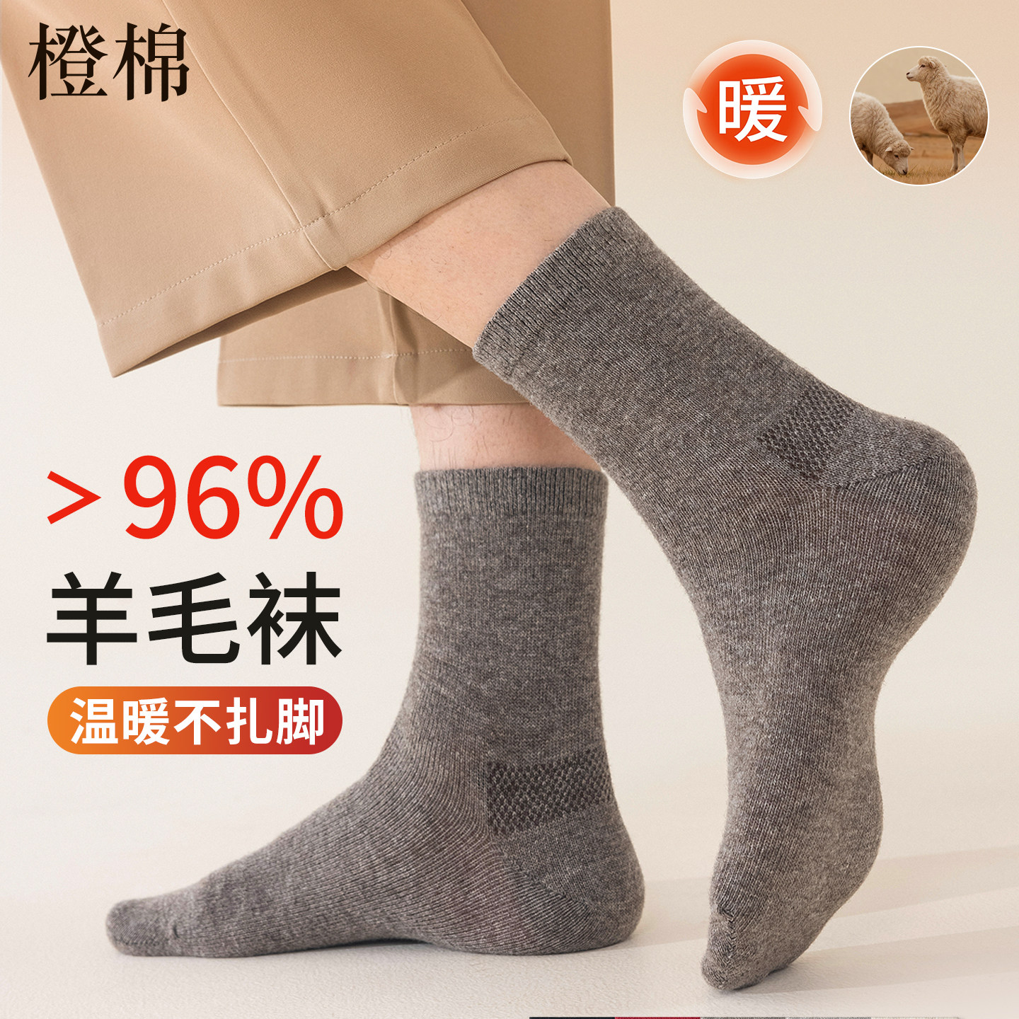 2026新款秋季加绒加厚美利奴长袜