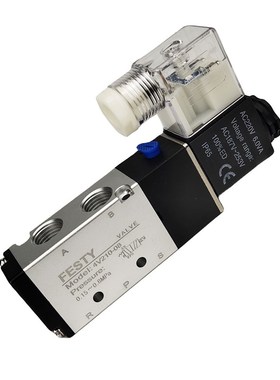 4v210一08电磁阀4v310-10 4V410-15 24v电磁电阀气动控Z制阀220v