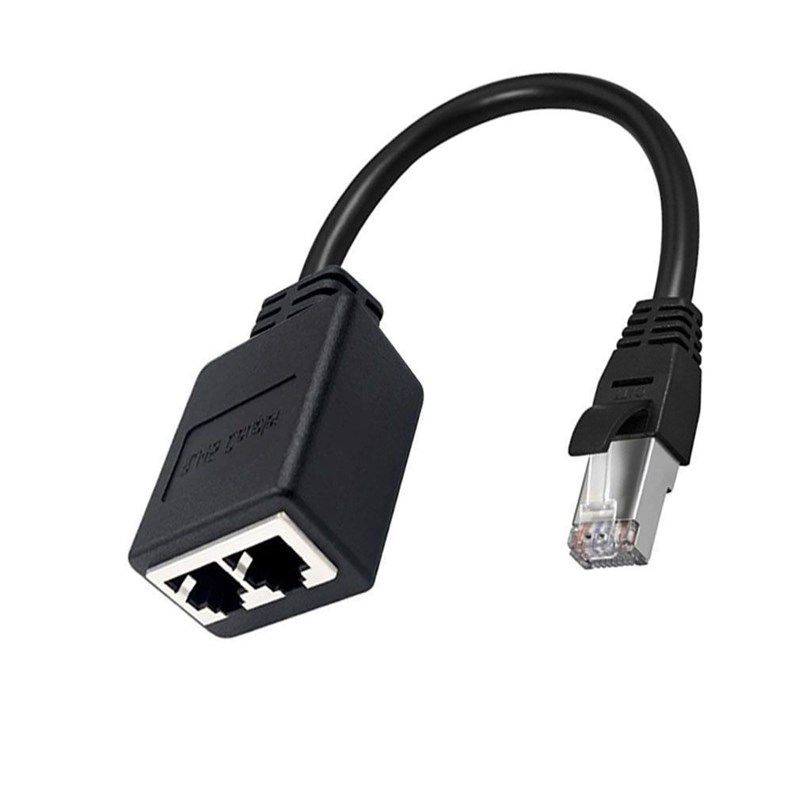 RJ45网络千兆口分线器s八芯网线延长器高品质网口一分二线方便插