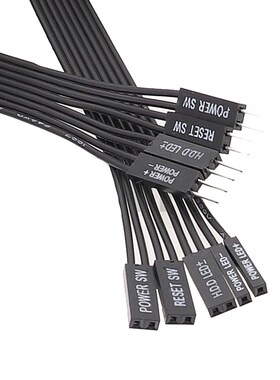 台式机主板开关跳线9pinu9针延长线开机重启机箱主板公转母加长线