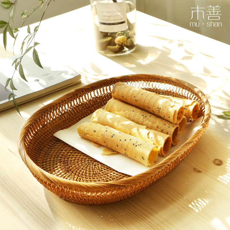 木善 藤编收纳筐 家用水果盘客厅零食筐桌面杂物筐 糖果篮在类目 特色手工艺, 地区民间特色手工艺, 其他中 - 来自Buy2taobao.com提供专业的淘宝代购服务