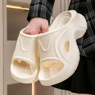 EVA厚底跨境拖鞋 女2025夏季 新户外时尚 欧美沙滩踩屎感松糕鞋