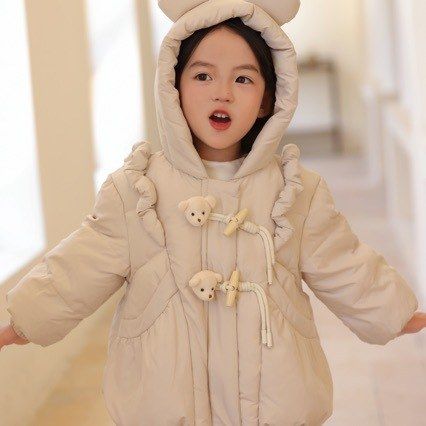 扣中连帽】新款白小童外套鸭绒