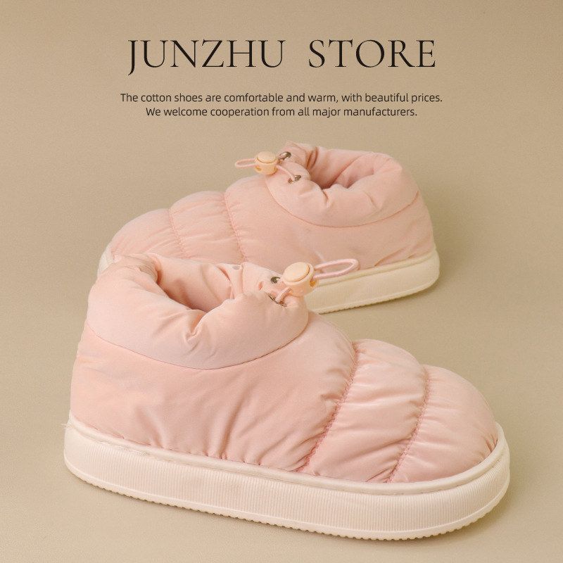 靴穿棉拖鞋防水棉鞋羽绒家女跟