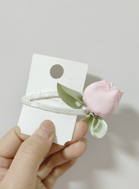 （满15包邮发货）春夏森系充棉郁金香氛围感拜拜夹