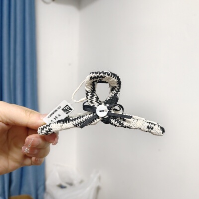 （满15包邮发货）永诗雅韵黑白编织大号五指抓夹