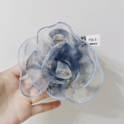 （满15包邮发货）永诗专柜款蓝色星空玫瑰雾色四指抓夹兰家同款