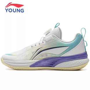 李宁男女童鞋2025夏季新款中大童高帮减震透气旋钮防滑儿童篮球鞋