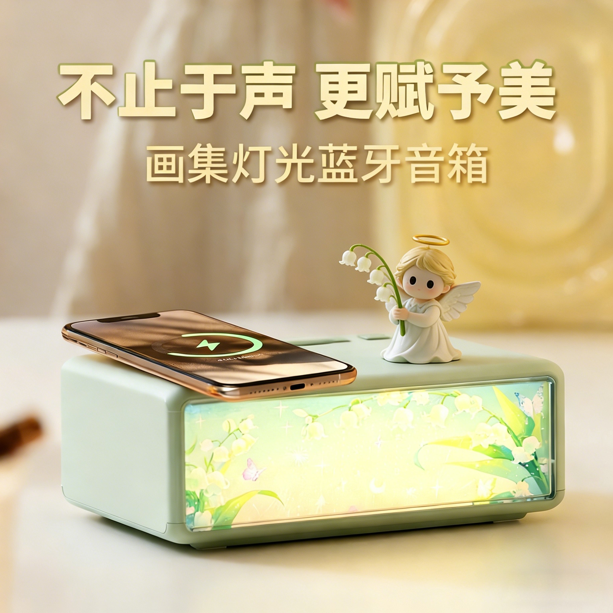 小夜灯卧室床头睡眠台灯无线充蓝牙音箱实用闺蜜情人节女生日礼物