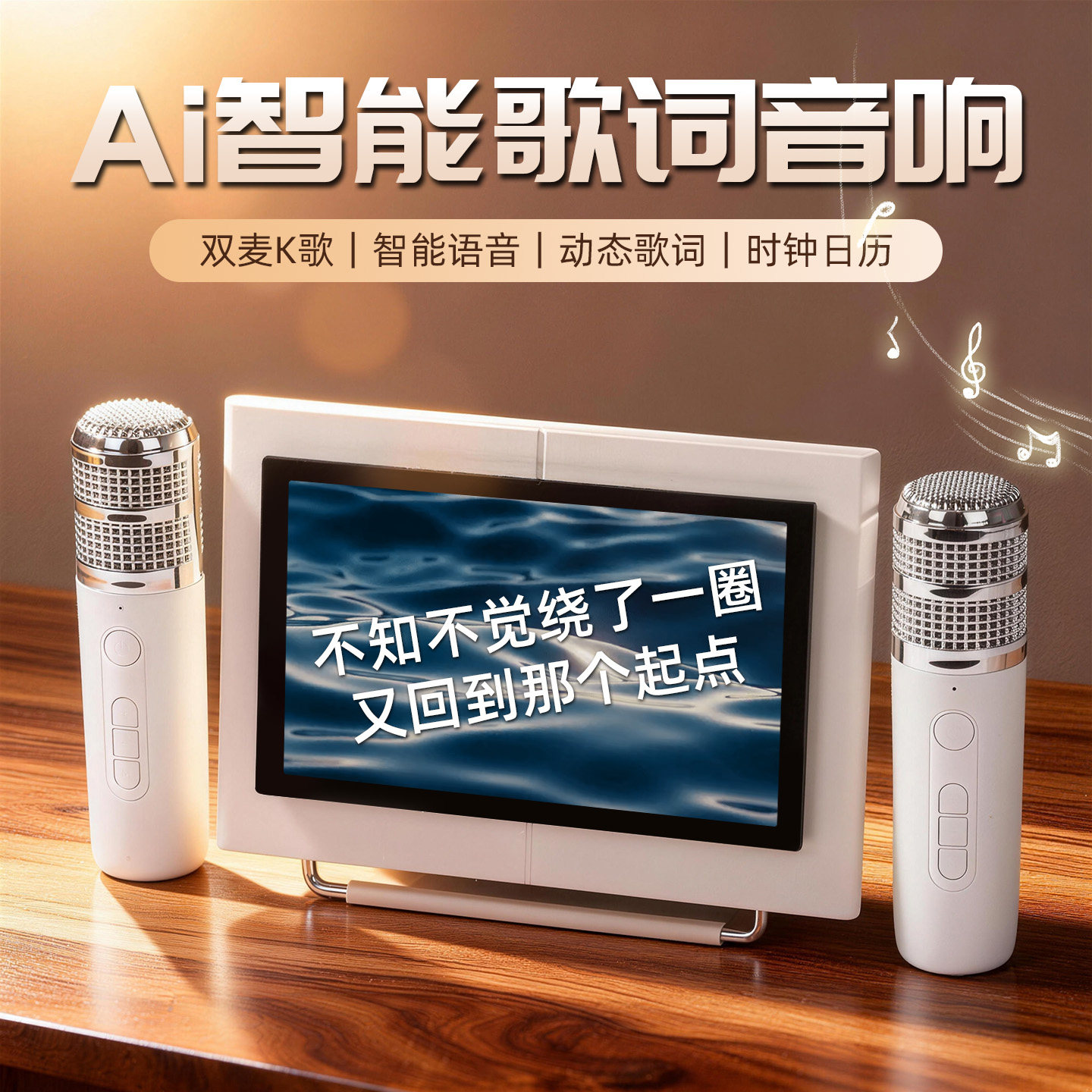 大屏歌词音箱家用k歌麦克风话筒一体ai智能七夕生日礼物蓝牙音响