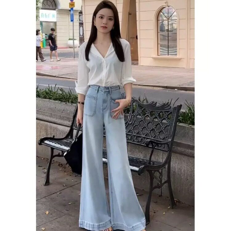 不贴腿高质感喇叭牛仔裤女春秋季