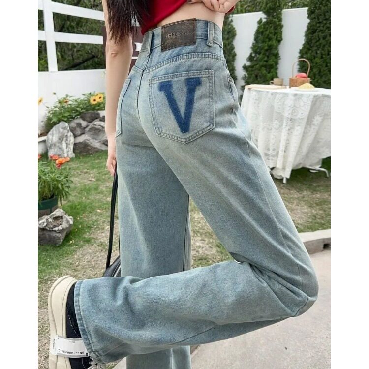 小众设计感直筒牛仔裤女韩版裤子