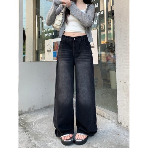宽松bf慵懒风小个子牛仔裤女秋季