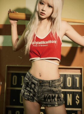 灰色破洞牛仔短裤女夏季薄款2024新款小个子低腰显瘦复古印花热裤