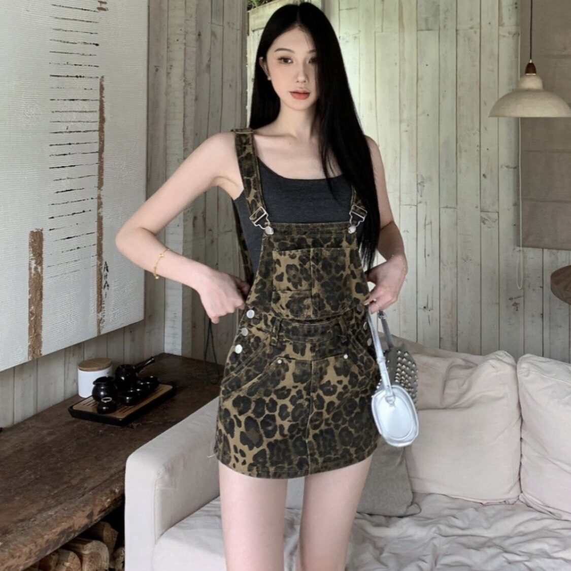 小个子性感豹纹牛仔短裤女夏热裤