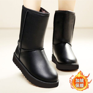 防滑防水棉靴女士宿舍保暖厚底棉鞋 韩版 2025新款 加绒雪地靴女冬季