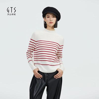 针织衫简卡斯V领新款法式复古