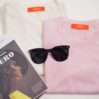 GTS新疆天山薄款女纯色针织T恤