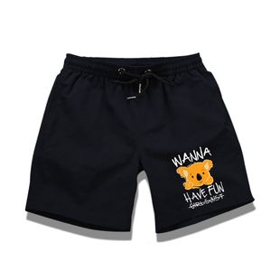 潮牌五分中裤 外穿薄款 子宽松睡裤 情侣装 冰丝短裤 休闲沙滩裤 男夏季