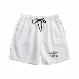 男潮流个性 印花沙滩裤 印花修身 网红精神小伙裤 三分裤 冰丝速干短裤