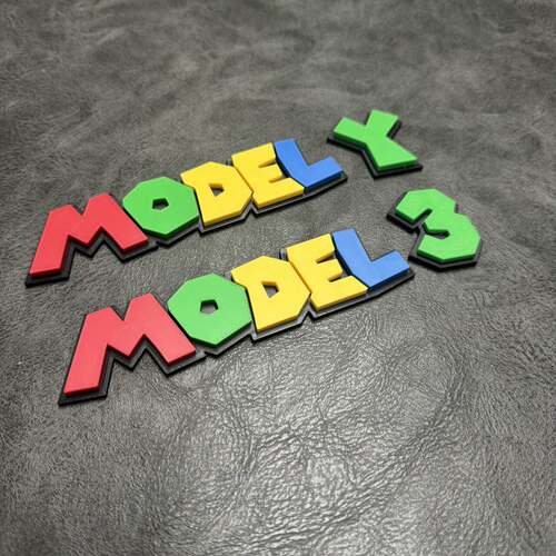 特斯拉MODEL3 特斯拉MODELY 车尾3D立体贴马里奥风格车尾标270