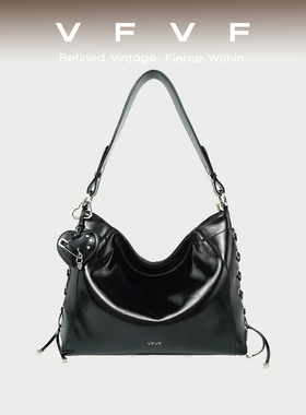 VFVF黑色单肩腋下包编织hobo包斜挎托特包高级感通勤包女2026新款