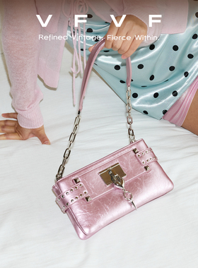 VFVF粉色信封包单肩腋下包高级感通斜挎小方包手提女包包2026新款