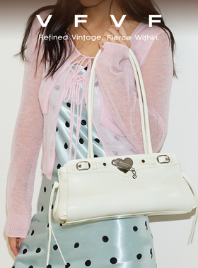 VFVF白色单肩包腋下包小方包手提法棍包高级感通勤包新款女包包