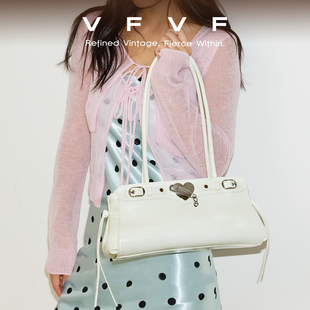 VFVF白色单肩包腋下包小方包手提法棍包高级感通勤包新款 女包包