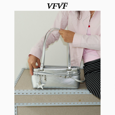 VFVF银色腋下小方包手提包