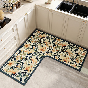 厨房专用地垫家用防滑防油l型吸水地毯2024新款可擦免洗防水脚垫