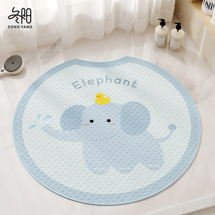 浴室防滑地垫淋浴房儿童卡通脚垫卫生间厕所洗澡专用防水圆形垫子