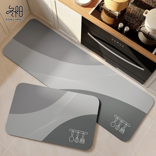 厨房地垫防滑防油可擦免洗转角脚垫硅藻泥吸水垫专用耐脏防水地毯