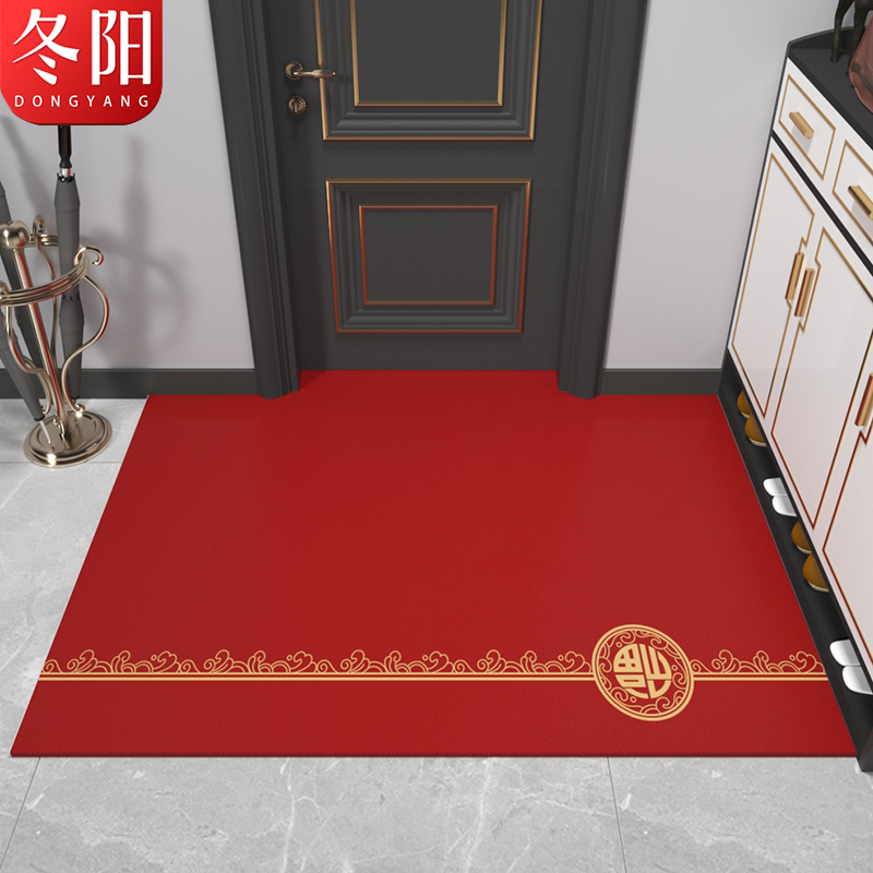 2022新年中式免洗入户门皮革地垫