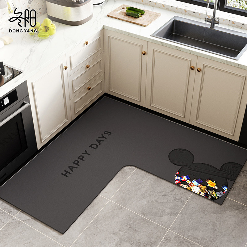厨房地垫防滑防油可擦免洗硅藻泥吸水垫转角耐脏脚垫防水专用地毯