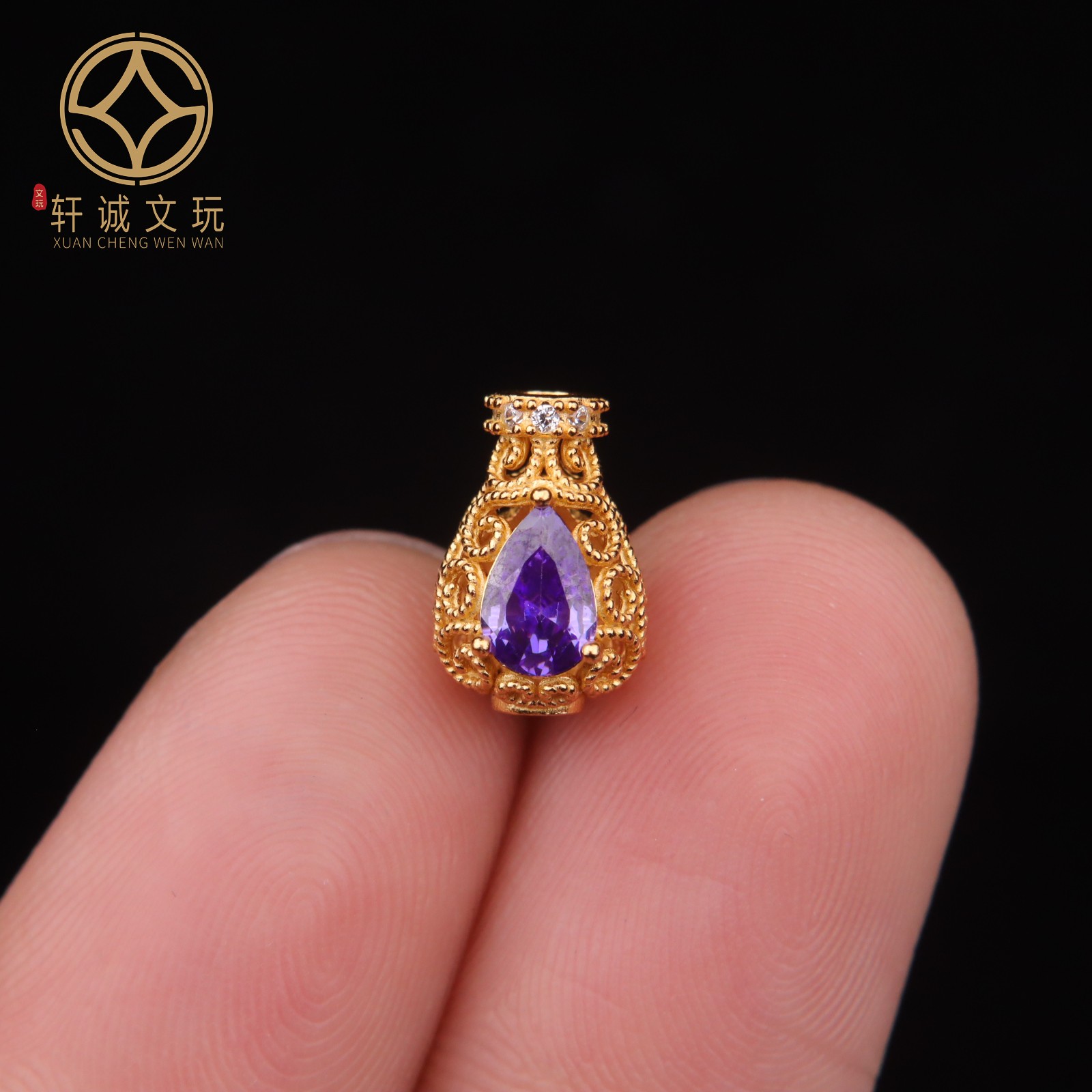 7.85MM净瓶紫水晶碧玺桶珠纯银925镀金diy文玩配饰手串手链配件