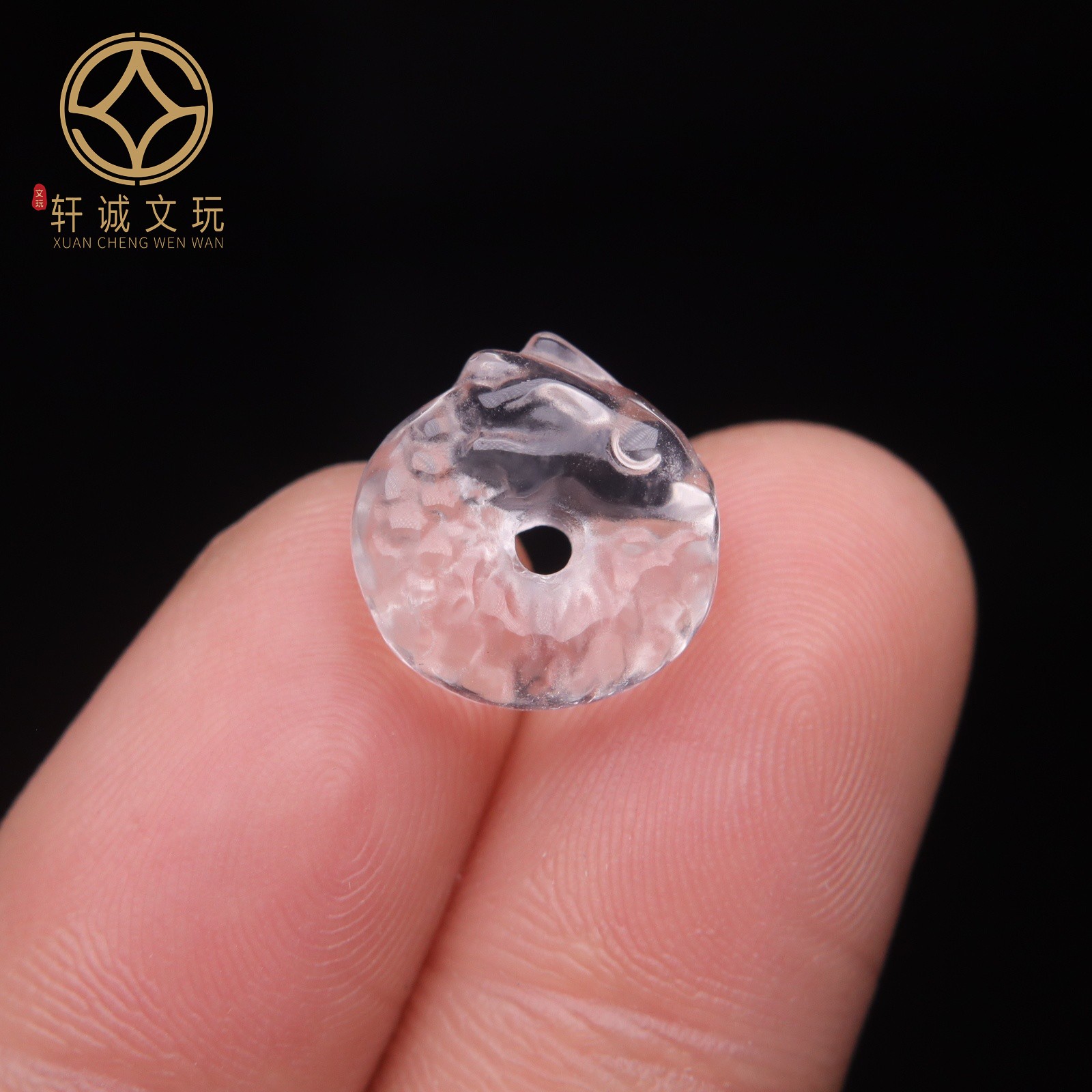 原创天然水晶龙扣平安扣隔珠散珠隔片圆珠子DIY文玩配饰配件配珠