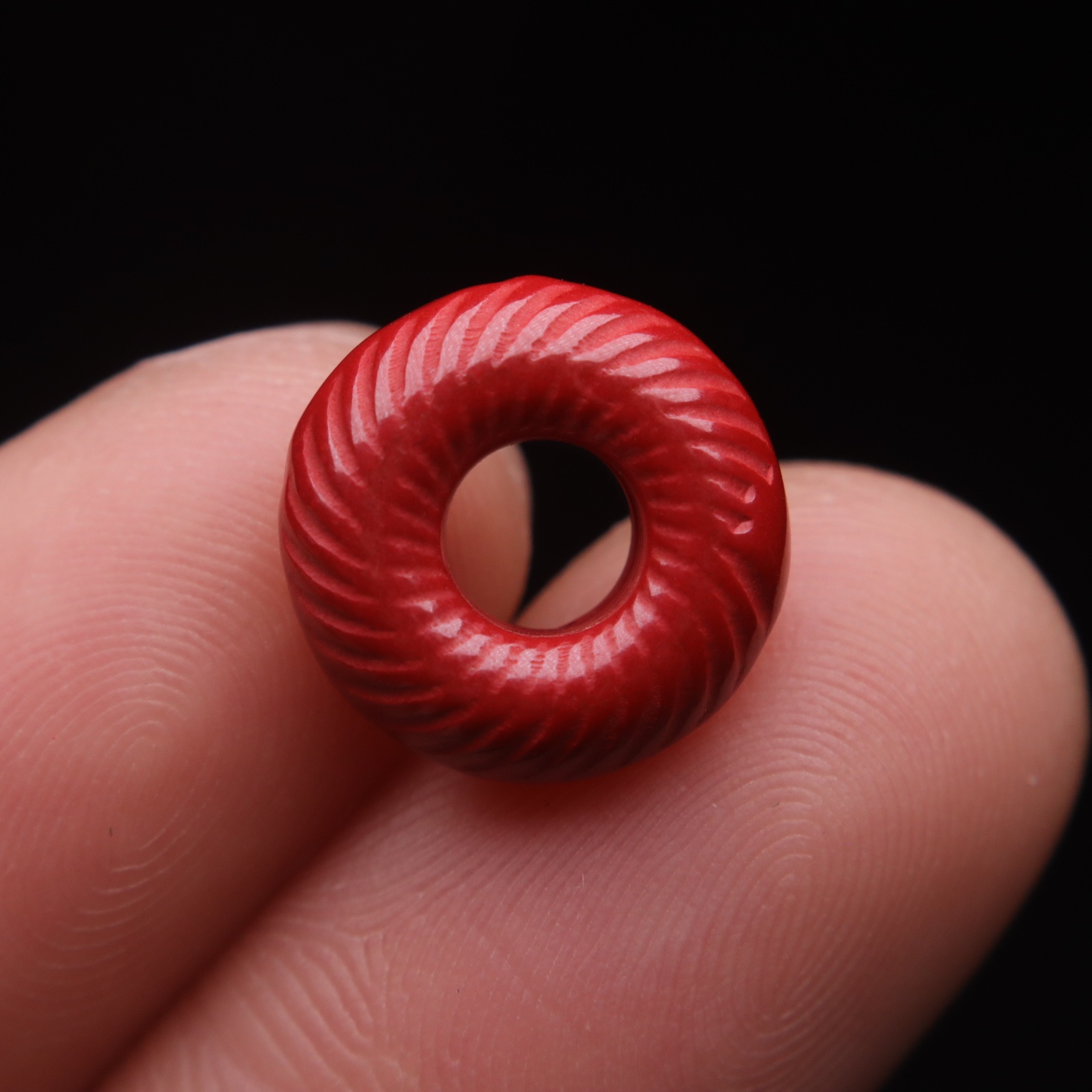 天然帝王砂红砂螺旋纹跑环戒指戒圈卡子隔片隔圈鼓珠散珠手串配饰